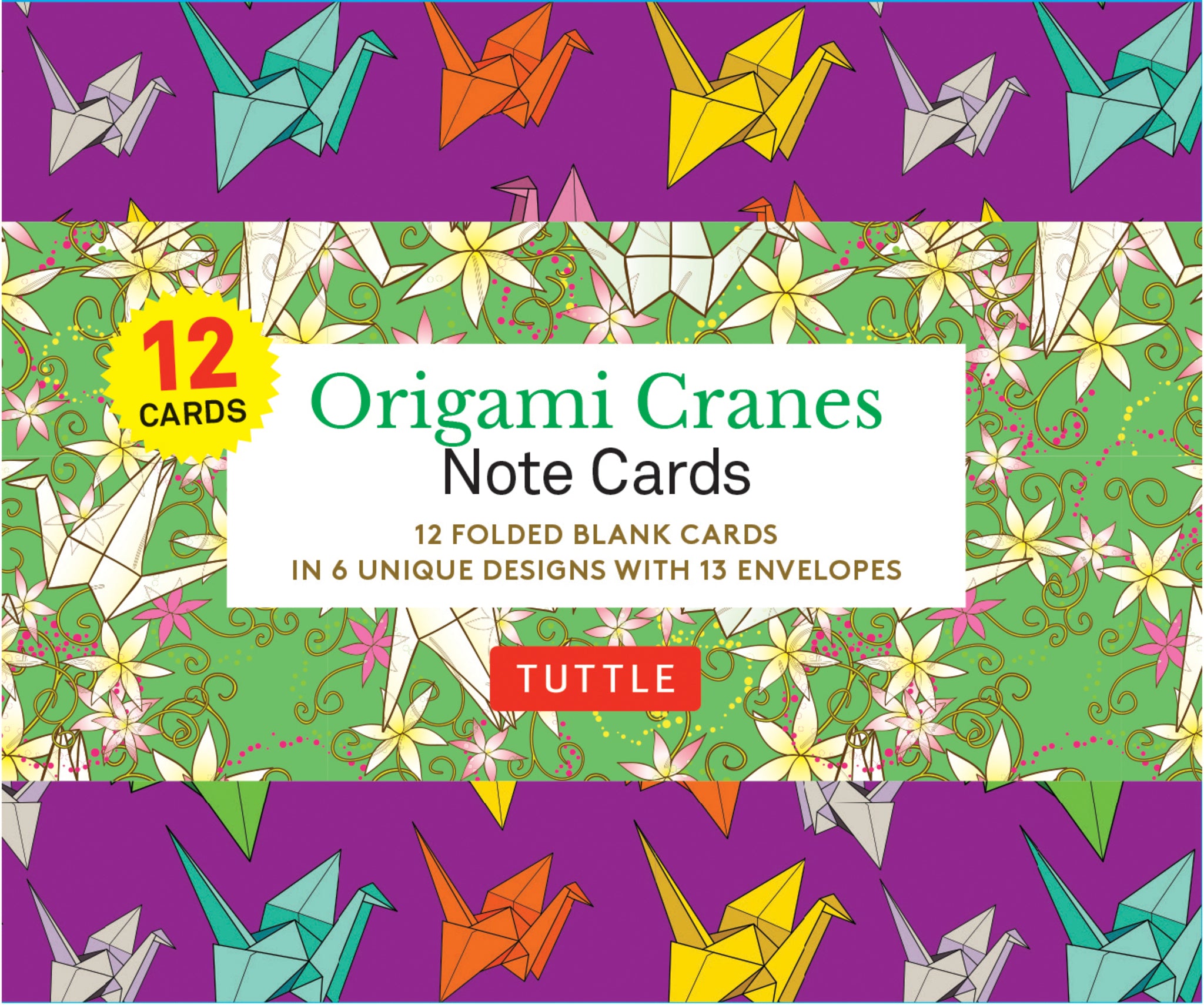 Cover image for Origami Cranes Note Cards- 12 Cards ISBN 9780804854849